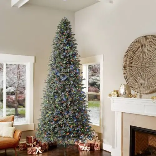 12 foot pre-lit artificial Christmas tree 12 foot pre-lit artificial Christmas tree