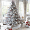 24PackWhiteEssential2 7.5' Rushmore Flock Artificial Christmas Tree 750 Warm White LED Lights