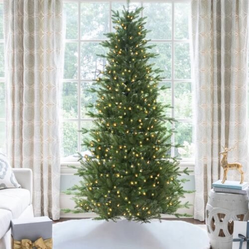 AlpineFirSlimLED 9' Alpine Fir Slim Artificial Christmas Tree 900 Warm White LED Lights