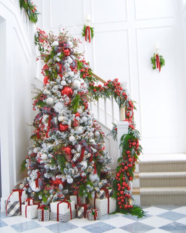 Copyofheidiparsonxx 7' Prince Flock® Artificial Christmas Tree with 400 Warm White LED Lights