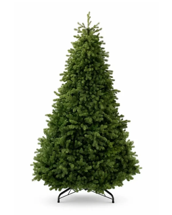 Cypress_Spruce_White_Background_Unlit 9' Cypress Spruce Artificial Christmas Tree with 2050 Warm White & Multi-Color LED Lights