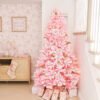 Duchess-Pink-Flock-Artificial-Christmas-Tree2 6.5' Duchess Pink Flock Artificial Christmas Tree with 500 Warm White LED Lights