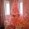 Duchess-Pink-Flock-Artificial-Christmas-Tree_9dd6b0ee-66bb-4d7e-81f4-f9511304a6ff 7.5' Duchess Pink Flock Artificial Christmas Tree with 600 Warm White LED Lights