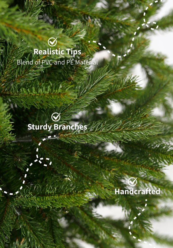 FRASERFIRTIPS 7.5' King Fraser Fir Artificial Christmas Tree with 1000 Warm White & Multi-Color LED Lights
