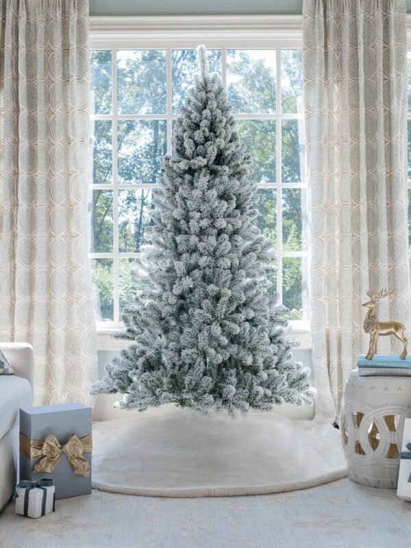 FlockedGroup-11 8' Prince Flock® Artificial Christmas Tree Unlit