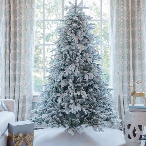 FlockedGroup-5_67d3c5cc-8f63-4646-82b6-ac5667cde3ad 6.5' Queen Flock® Artificial Christmas Tree Unlit