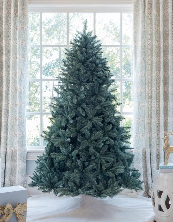 FlockedGroup-7 8' Tribeca Blue Spruce Artificial Christmas Tree Unlit