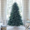 FlockedGroup-7_c556b59d-1758-42c3-a4b0-0316c283a0ce 7' Tribeca Blue Spruce Artificial Christmas Tree with 550 Warm White LED Lights