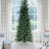 FlockedGroup-9_1ba4fc6d-2530-4d60-b3d5-caee86d851c6 10' King Douglas Fir Slim Artificial Christmas Tree with 1200 Warm White & Multi-Color LED Lights