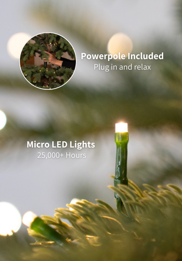 GreenLights 7.5' King Douglas Fir Slim Artificial Christmas Tree with 800 Warm White & Multi-Color LED Lights