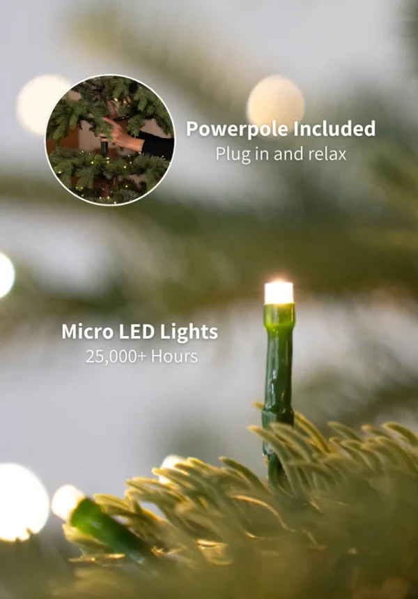 GreenLights 9' King Fraser Fir Artificial Christmas Tree with 1800 Warm White & Multi-Color LED Lights