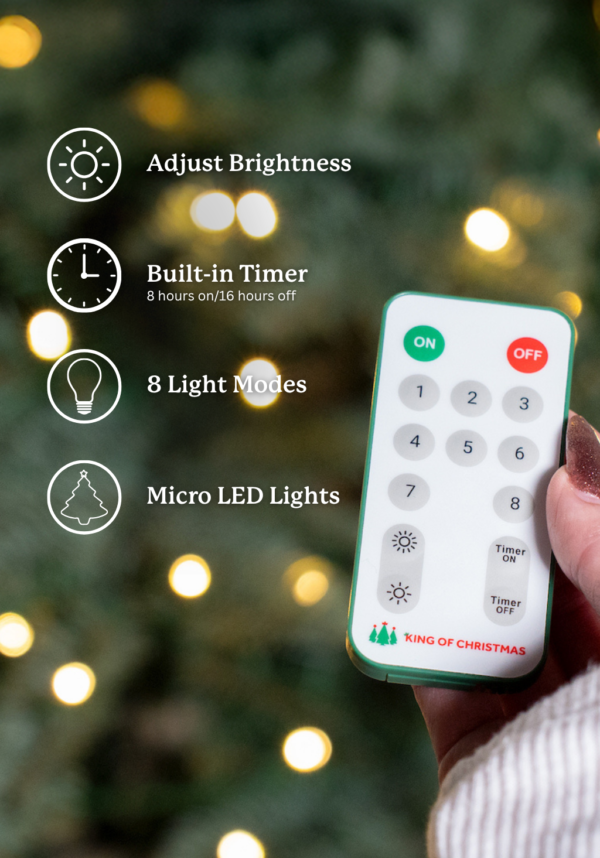 GreenRemote 7' Hancock Spruce Artificial Christmas Tree 450 Warm White LED Lights