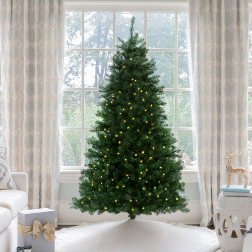 HancockSprucePrelit 9' Hancock Spruce Artificial Christmas Tree 750 Warm White LED Lights