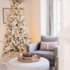 IMG_4345-2copy 7.5' King Flock® Artificial Christmas Tree with 800 Warm White LED Lights