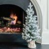 KOC2021QueenFlock-32 3' Queen Flock® Artificial Christmas Tabletop Tree Unlit