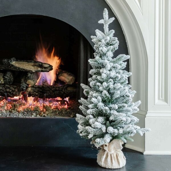 KOC2021QueenFlock-32 3' Queen Flock® Artificial Christmas Tabletop Tree Unlit