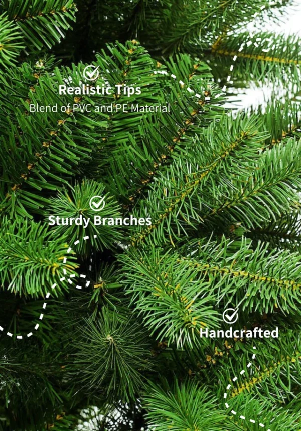 KingDouglasTips 9' King Douglas Fir Slim Artificial Christmas Tree with 1000 Warm White & Multi-Color LED Lights