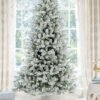 KingFlock 9' King Flock® Artificial Christmas Tree with 1100 Warm White LED Lights
