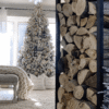 KingFlockLed 7.5' King Flock® Artificial Christmas Tree with 800 Warm White LED Lights