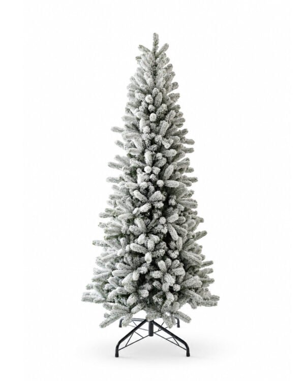 KingFlockSlimUnlitWhiteBackground 6.5' King Flock® Slim Artificial Christmas Tree Unlit