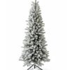 KingFlockSlimUnlitWhiteBackground 12' King Flock® Slim Artificial Christmas Tree with 1250 Warm White LED Lights