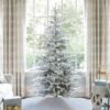 KingNobleFlockLED 7' King Noble Flock Artificial Christmas Tree with 500 Warm White LED Lights