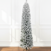 Pencil_Tree 7' Prince Flock® Pencil Artificial Christmas Tree with 400 Warm White LED Lights