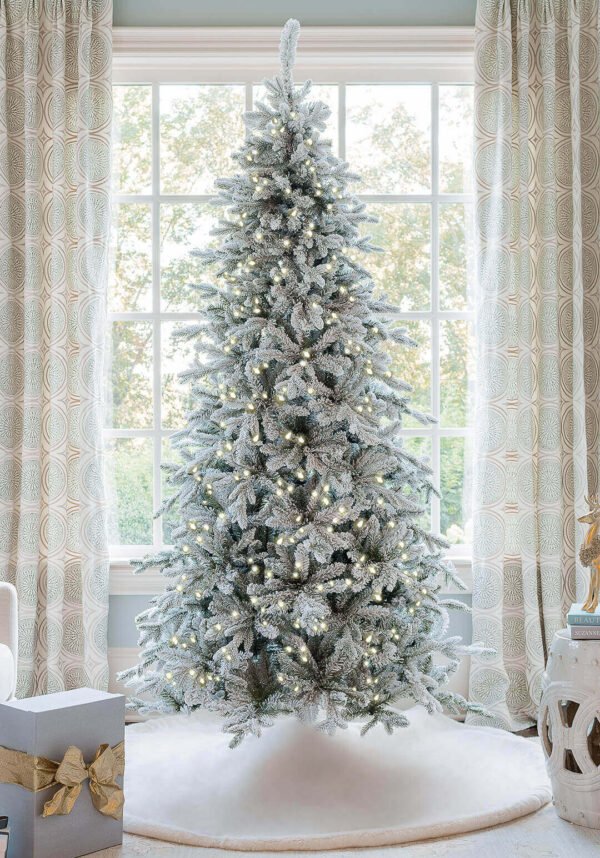 QueenFlockSlim 6.5' Queen Flock® Slim Artificial Christmas Tree With 500 Warm White LED Lights