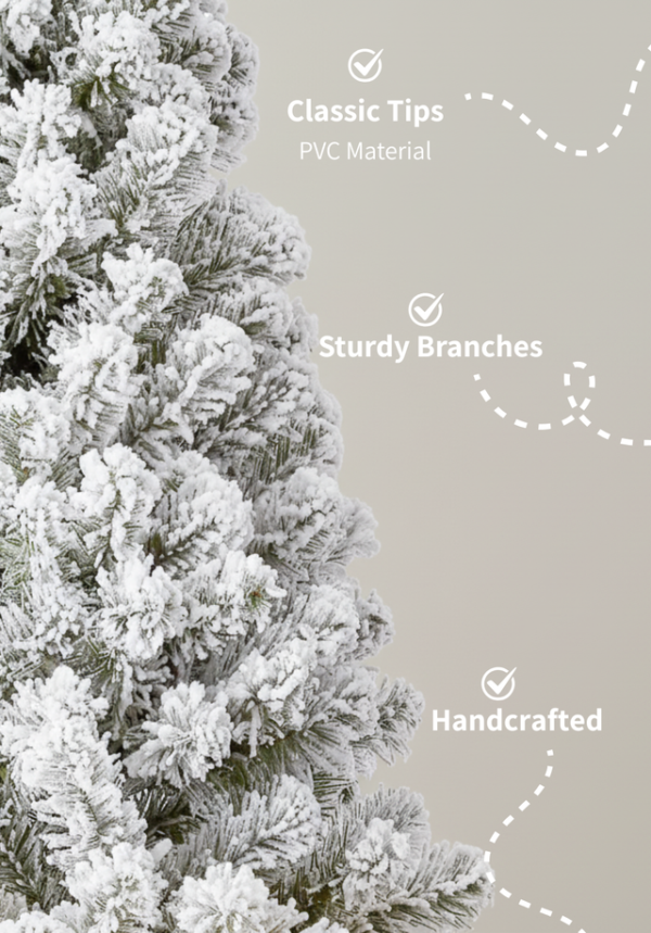 RealisticTipsBlendofPVCandPEMaterial_1_82b71771-0a37-4c93-816c-0fb58f8f07a3 8' Prince Flock® Artificial Christmas Tree Unlit