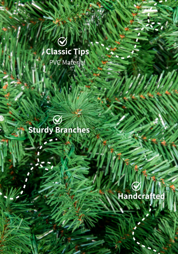 Realistic_Tips_Blend_of_PVC_and_PE_Material 7' Hancock Spruce Artificial Christmas Tree 450 Warm White LED Lights