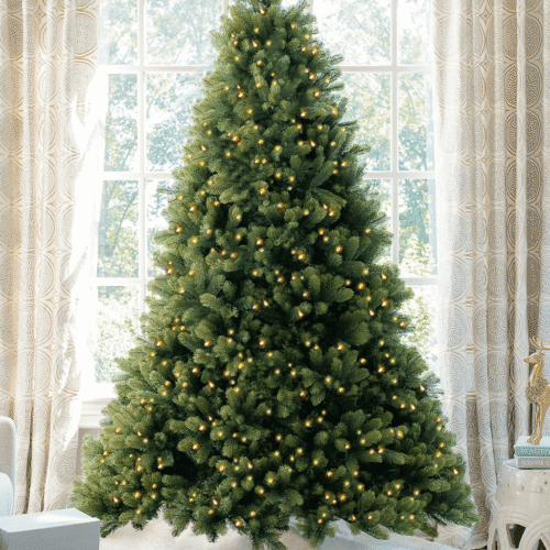 RoyalFir 6.5' Royal Fir Artificial Christmas Tree with 850 Warm White & Multi-Color LED Lights