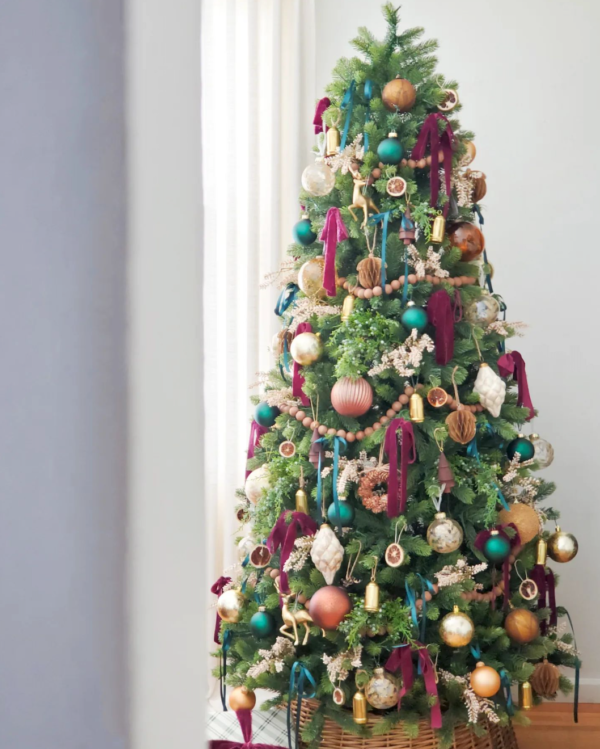 Royal_Fir_Slim 12' Royal Fir Slim Artificial Christmas Tree with 1900 Warm White & Multi-Color LED Lights