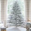 RushmoreFlockLED 9' Rushmore Flock Artificial Christmas Tree 1000 Warm White LED Lights