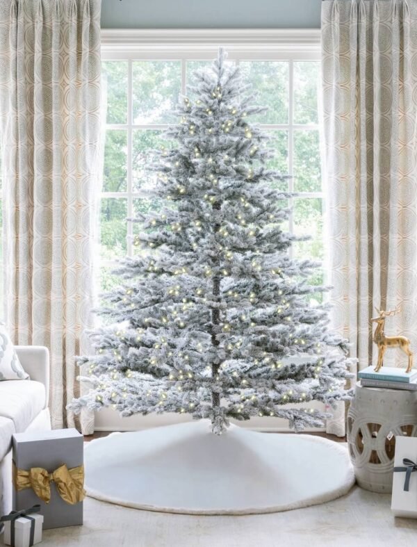 RushmoreFlockLED 9' Rushmore Flock Artificial Christmas Tree 1000 Warm White LED Lights