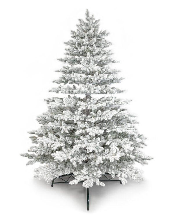 RushmoreFlockunlitWhiteBackground 7.5' Rushmore Flock Artificial Christmas Tree 750 Warm White LED Lights