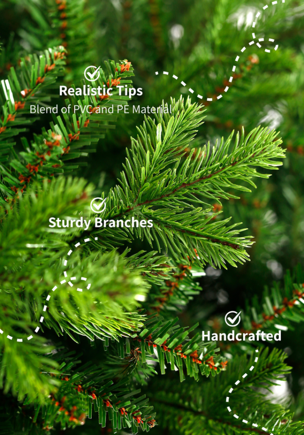 Scarletfirtips 7.5' Scarlet Fir Artificial Christmas Tree with 800 Warm White LED Lights