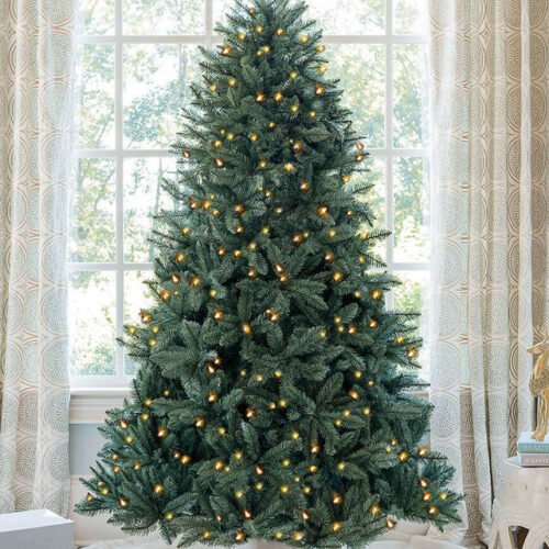 TribecaSpruce 7' Tribeca Blue Spruce Artificial Christmas Tree with 550 Warm White LED Lights