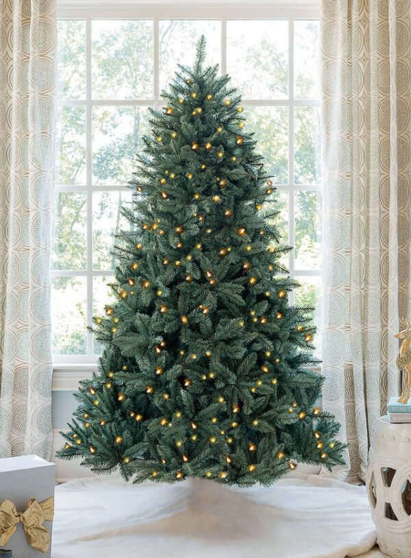 TribecaSpruce 7' Tribeca Blue Spruce Artificial Christmas Tree with 550 Warm White LED Lights